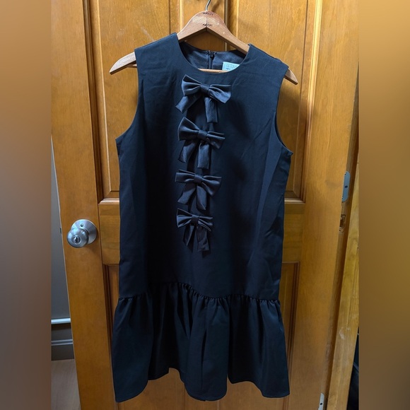 Mac Duggal Ieena 27032 Bow Drop Waist Mini Dress Black Size 8 - Picture 7 of 8